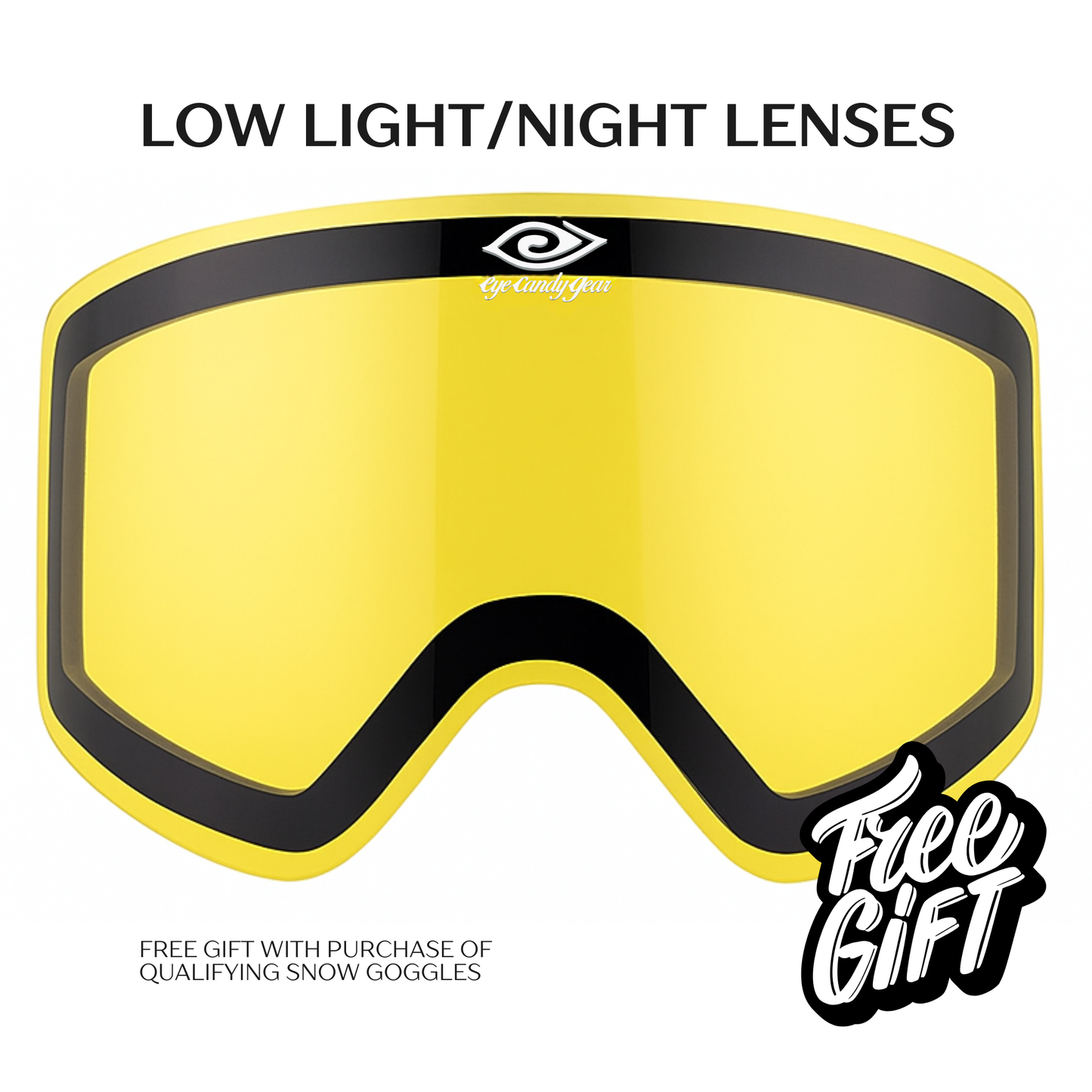 Yellow Magnetized Snow Goggle Lens