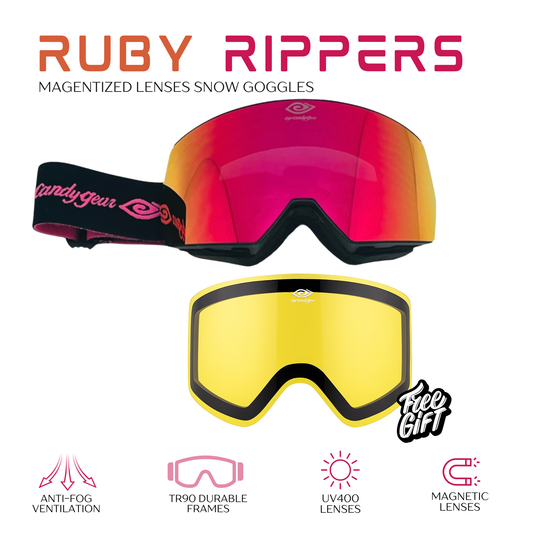 Ruby Rippers - Magnetized Snow Goggles - (Interchangeable Lenses)