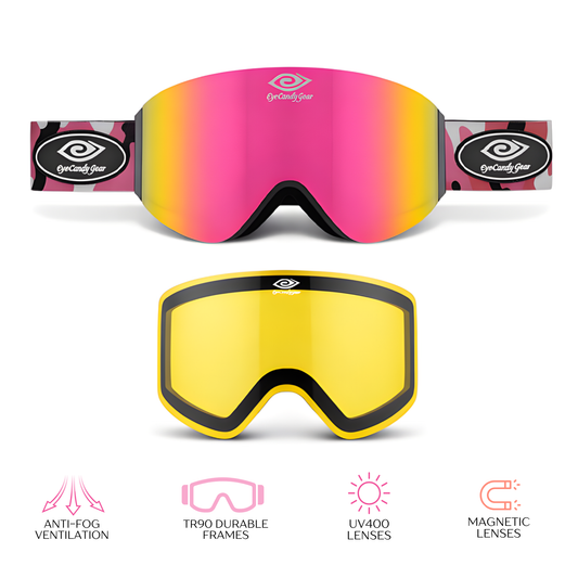 Blush Ops -Magnetized Snow Goggles - (Interchangeable Lenses)