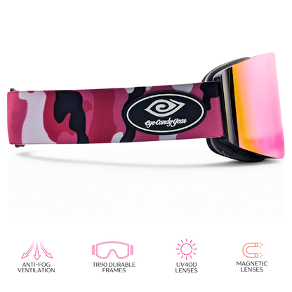 Blush Ops -Magnetized Snow Goggles - (Interchangeable Lenses)