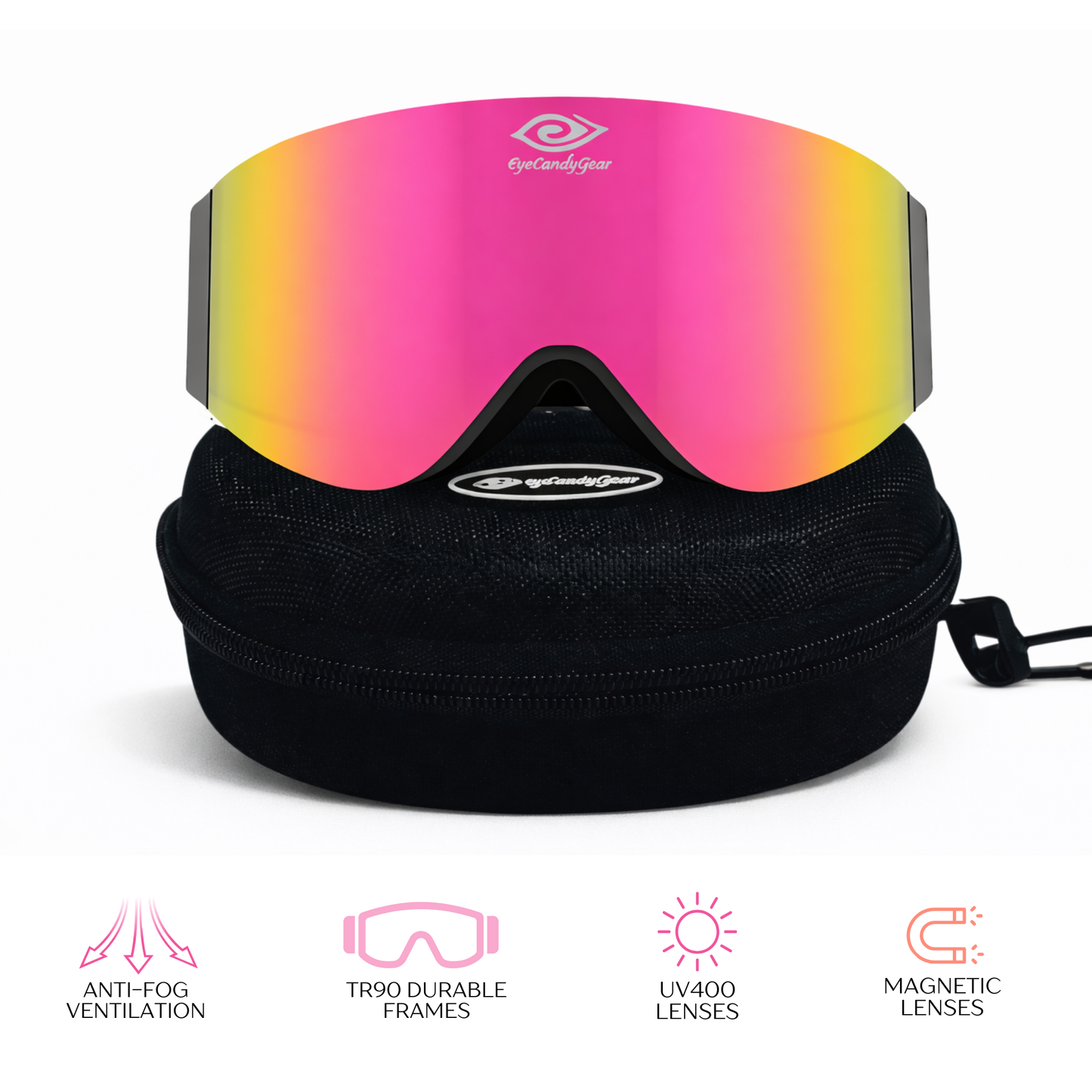 Blush Ops -Magnetized Snow Goggles - (Interchangeable Lenses)