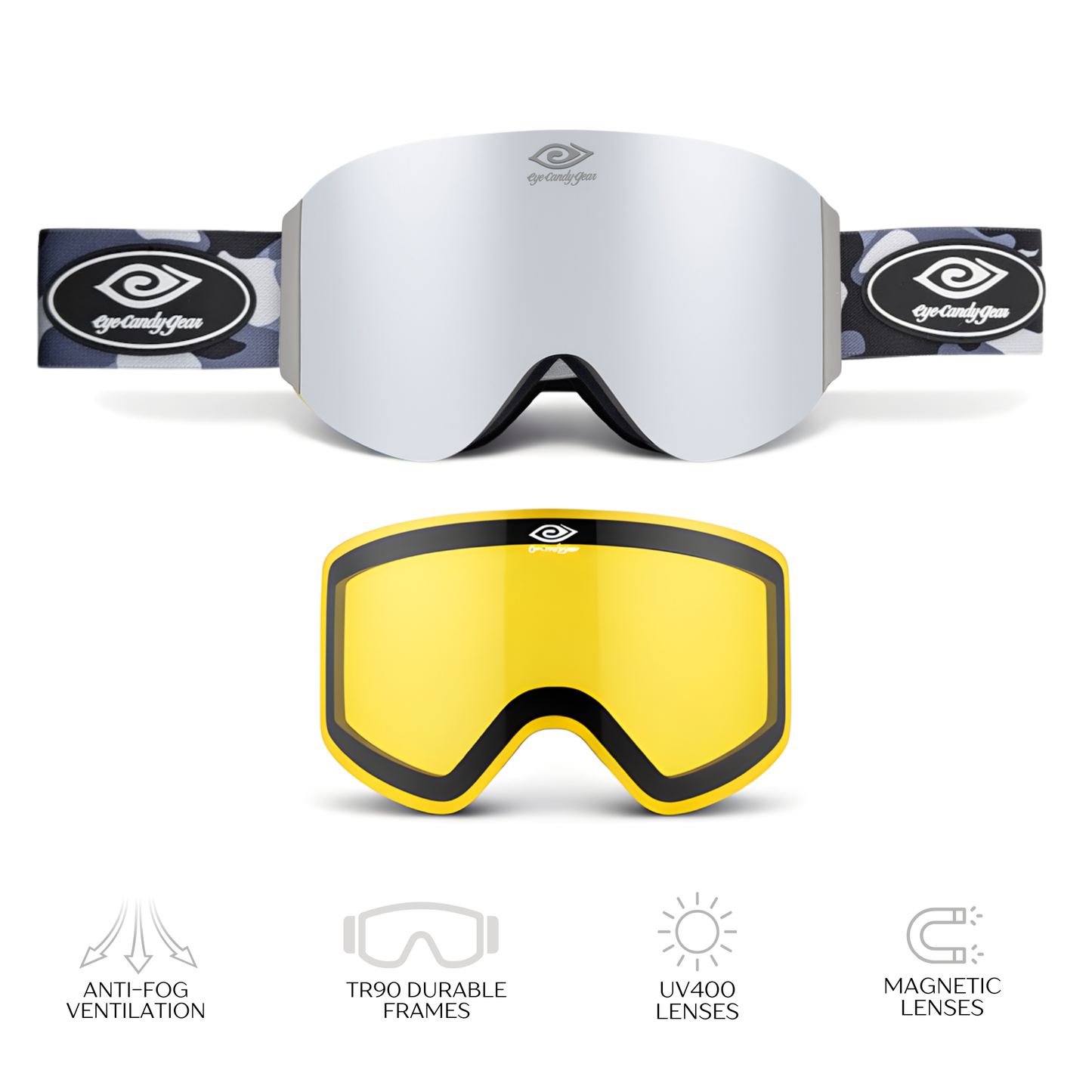 Ice Recon -Magnetized Snow Goggles - (Interchangeable Lenses)