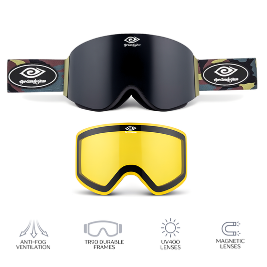 Rambo -Magnetized Snow Goggles - (Interchangeable Lenses)